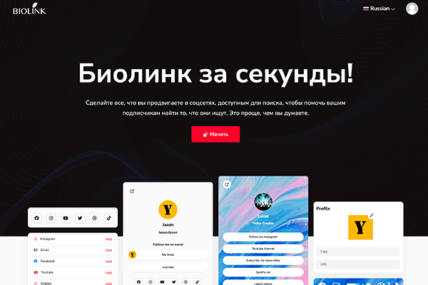 Сервис для создания Биолинк ссылок QR кодом